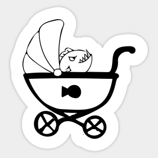 Piranha in a Stroller Sticker